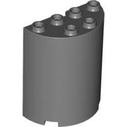 6259-85G Cylinder, half 2x4x4 grijs, donker (blauwachtig) gebruikt *1F009