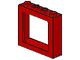 6556-5G Trein, raam 1x4x3 met gesloten noppen L+R rood gebruikt *1C039