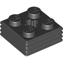 71752-11 Steen 2x2x2/3 geribbeld met asgat zwart NIEUW *