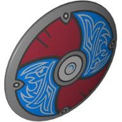 75902pb28-85 Schild rond met blauw en donkerrood grijs, donker (blauwachtig) NIEUW *0L0000