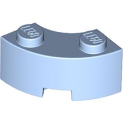 85080-105 Steen 2x2 gebogen (Macaroni) NIEUWE STIJL (andere bodem) blauw, lichthelder NIEUW *1B065