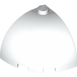 88293-1 Steen dome 3x3x2 kwartrond wit NIEUW *1L000