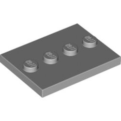 88646-86G Tegel 3x4 met 4 noppen in midden (ook platform minifig) grijs, licht (blauwachtig) gebruikt *