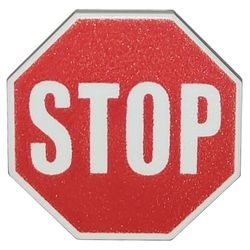 890px1-1G Verkeersbord- achthoekig STOP op rode achtergrond wit gebruikt *1E009