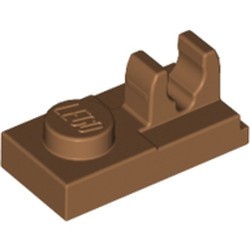 92280-150 Platte plaat 1x2 met clip OP plaat caramel, midden NIEUW *1B292