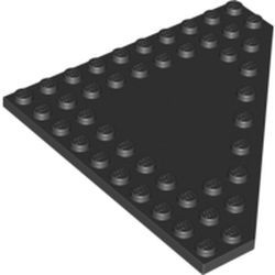 92584-11G Platte plaat 10x10 afgekapte hoek dubbele rij noppen zijkanten zwart gebruikt *R2
