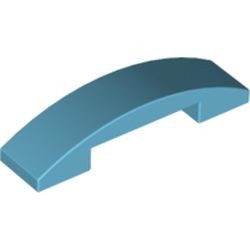 93273-156 Dakpan gebogen 1x4 DUBBEL geen noppen bovenop blauw, middenazuur NIEUW *1B101