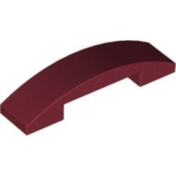 93273-59G Dakpan gebogen 1x4 DUBBEL geen noppen bovenop rood, donker gebruikt *1D037