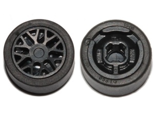 93595c01-11 Wiel klein 11x6mm met 8 "Y" spaken met band 14x6mm glad (50945) zwart NIEUW *5W000