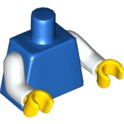973c001-7 Blauw lijf, witte armen, gele handen blauw NIEUW *0B0000