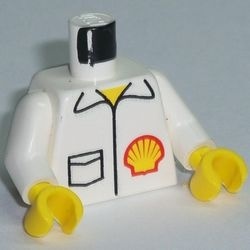 973pb0242c01-1G Torso, Shell logo op jasje wit gebruikt *0B0000