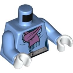 973pb0962c01-42 Torso, winterjas met sjaal en grijze riem blauw, midden NIEUW *0B0000