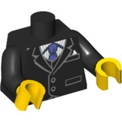 973pb1236c01-11 Torso jas en vest met knopen en paarse stropdas (col08-8/col120) zwart NIEUW *0B0000