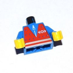 973px8c01-7 Torso, rood vest, blauwe armen blauw NIEUW *0B0000