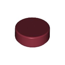 98138-59 Tegel 1x1 ROND rood, donker NIEUW *1B141
