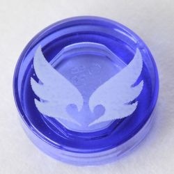 98138pb034-51 Tegel 1x1 ROND Elves wind Power Icon transparant paars NIEUW *0L0000