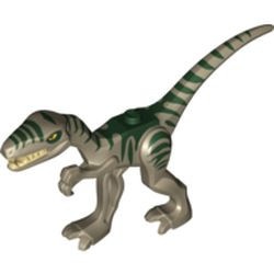 98166pb01-69 Dino Coelophysis met donkergroene markeringen crème,donker NIEUW *