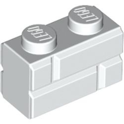 98283-1 Steen met baksteenmotief 1x2 wit NIEUW *1R023