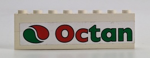 BA009pb12-1G 2x Steen 1x8 Octan Logo en tekst (Sticker) wit gebruikt *5V08-04