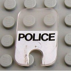 bb0057pb01-12G Ruit voor Motorfiets met POLICE opdruk transparant gebruikt *5S058
