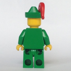 cas126G Boswachter- groene hoed, rode pluim gebruikt *0M0000 - Img 2
