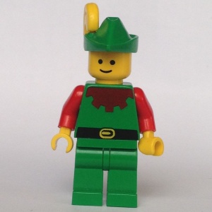cas138G Boswachter - groene hoed en gele pluim gebruikt *0M0000