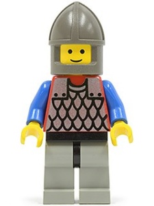 cas158G Scale Mail - rode, Chin-Guard, Gray benen, blauw armen gebruikt *0M0000