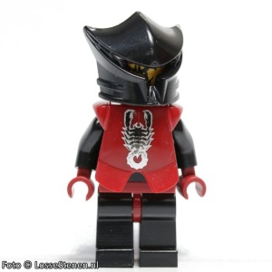 cas270 Vladek Minifig Harnas met schorpioenmotief, donkerrode helm met zwart vizier, boze blik (CAS03) NIEUW *0M0000
