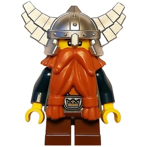 cas373G Dwerg met zilveren helm en donkeroranje baard gebruikt *0M0000