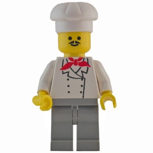 chef005G Chef - Koksmuts, snorretje, lichtgrijze benen gebruikt *0M0000