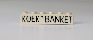 crssprt02pb13-1G Steen 1x6 ZONDER bodemtubes KOEK en BANKET dun wit gebruikt *5V05-02
