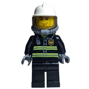 cty0024G Brandweerman, witte helm en gele luchttanks gebruikt *0M0000