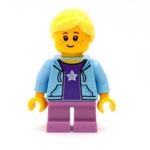 cty0665 Meisje met lichtblauwe hoodie en midden lavender benen NIEUW *0M0000