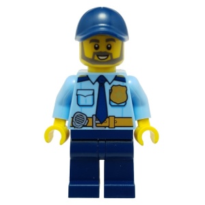 cty1120 Politieman met lichtblauw overhemd en donkerblauwe pet NIEUW *0M0000