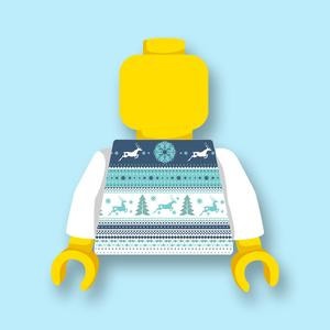 CUS9078 Torso (zonder hoofdje) Kersttrui Nordic Rendier wit NIEUW *0A008