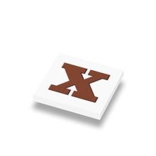 CUSE8025 Tegel 1x1 met chocoladeletter X *0A000