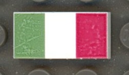 CUSE8401 Tegel 1x2 Vlag Italië wit NIEUW *0A000