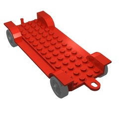 fabaa1-5G Autochassis Fabuland 14x6 rood gebruikt *