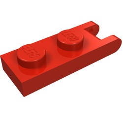 hngpltD-5G Scharnierplaat 1x2 - 2 vingers aan uiteinde (oudste type) rood gebruikt *1D0000