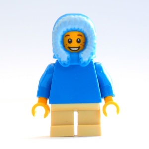 hol057G Blauwe muts, crème korte benen gebruikt *0M0000