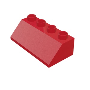 HU003 DAKPAN 2x4 45 graden DUPLO compatible rood NIEUW *