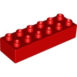 HU2300-5 COMPATIBEL met DUPLO steen 2x6 (Hubelino) rood NIEUW *