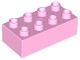 HU3011-23 COMPATIBEL met DUPLO steen 2x4 (Hubelino) roze (klassiek) NIEUW *