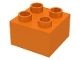 HU3437-4 COMPATIBEL met DUPLO steen 2x2 (Hubelino) oranje NIEUW *