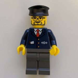 trn122 Conducteur, donkerblauw pak, grijsblauwe broek, zwarte pet NIEUW *0M0000