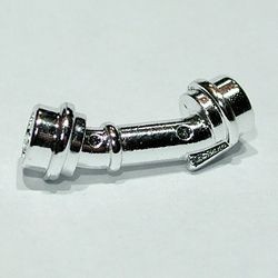 x156-22G Houder lichtzwaard- gebogen chrome zilver gebruikt *1E021