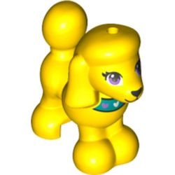 11575pb05-3 Hond Poedel met donkerturquoise halsband geel NIEUW *0D000