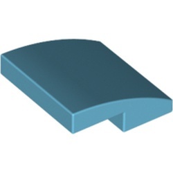 15068-156 Dakpan rond 2x2x2/3 geen noppen afgerond blauw, middenazuur NIEUW *1B102