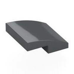 15068-85G Dakpan rond 2x2x2/3 geen noppen afgerond grijs, donker (blauwachtig) gebruikt *1D037
