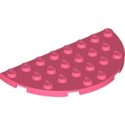 22888-220 Platte plaat 4x8 afgeronde hoeken rood, koraal NIEUW *5C069